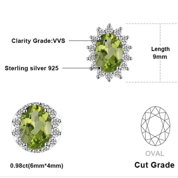 ❤️ Peridot Earrings - 925 Sterling Silver - Picture 5 of 6